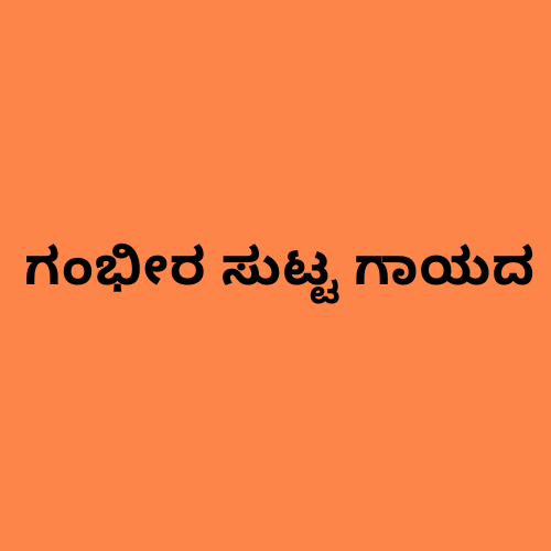 'ಗಂಭೀರ ಸುಟ್ಟ ಗಾಯಗಳು' ಎಂಬ ಪದಗಳನ್ನು ತೋರಿಸುವ ಚಿತ್ರ.