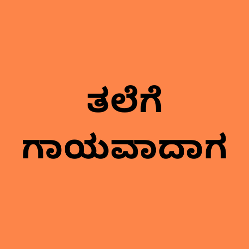 'ತಲೆಗೆ ಗಾಯ' ಎಂಬ ಪದಗಳನ್ನು ತೋರಿಸುವ ಚಿತ್ರ.