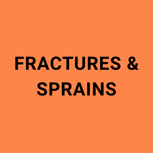 Image showing the words "Fractures and Sprains".